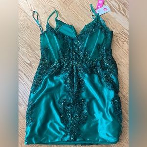 green homecoming dress